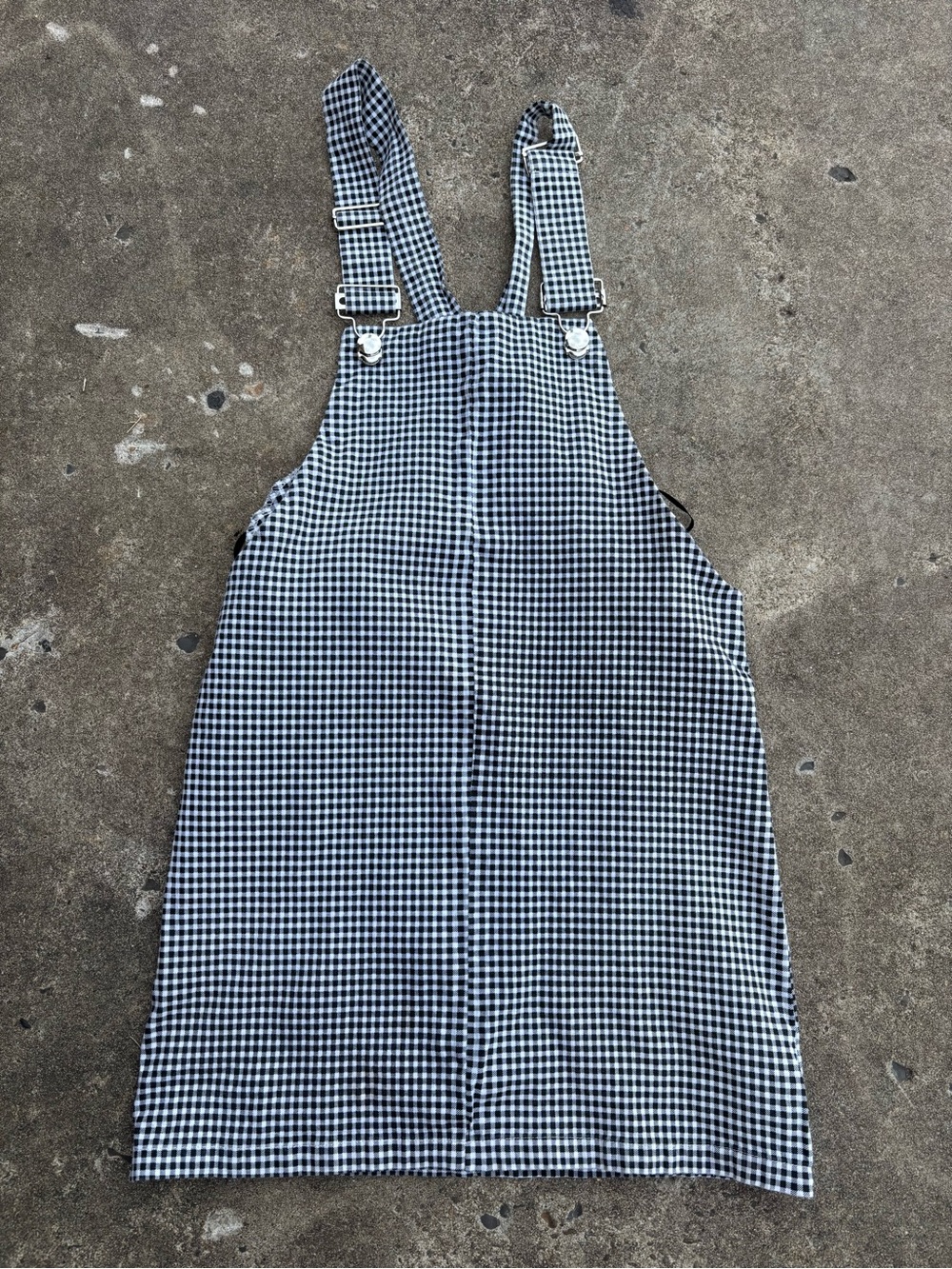Forever 21 Black & White Gingham Mini Pinafore Dress